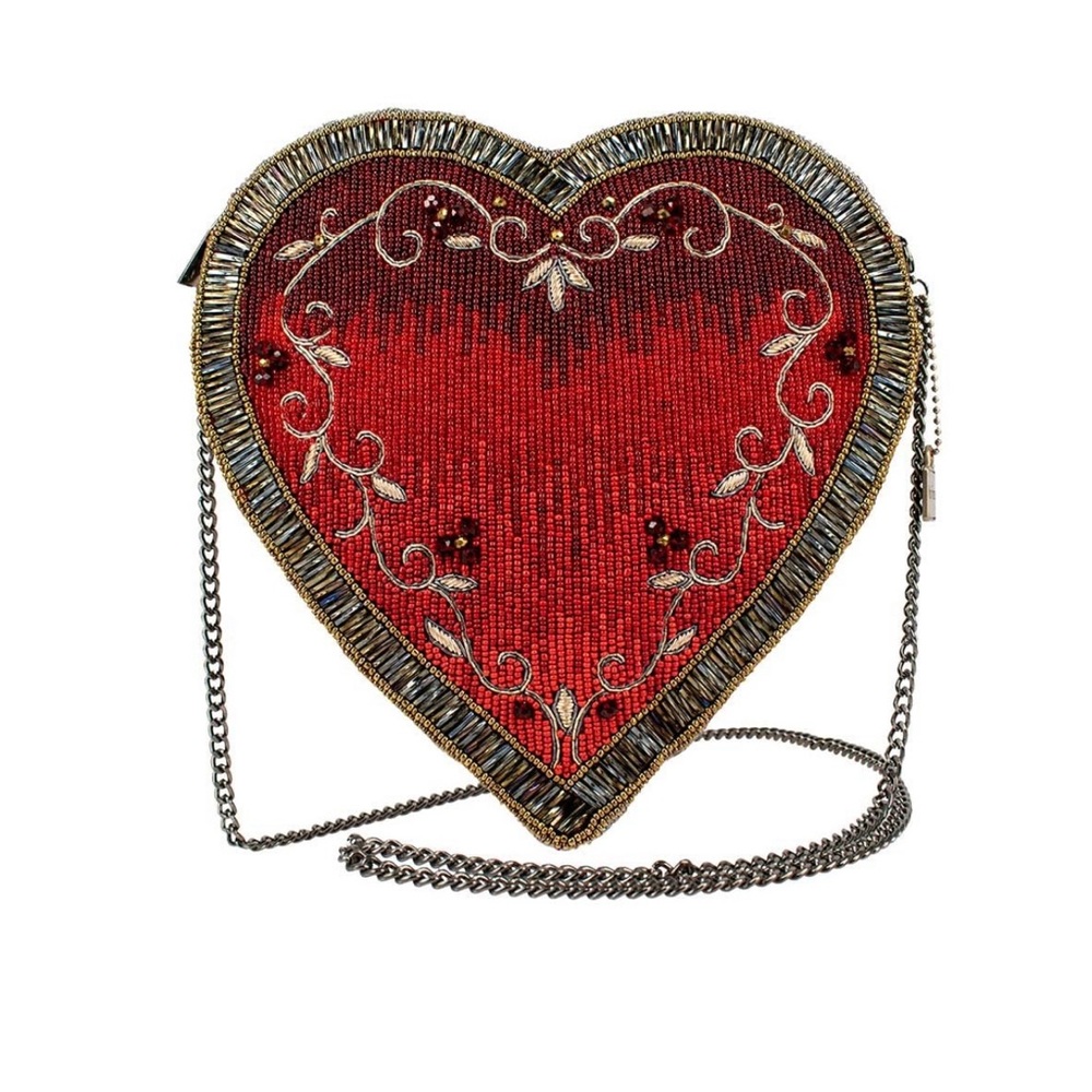 NWT Mary Frances red beaded Kind Heart handbag crossbody [Firm]